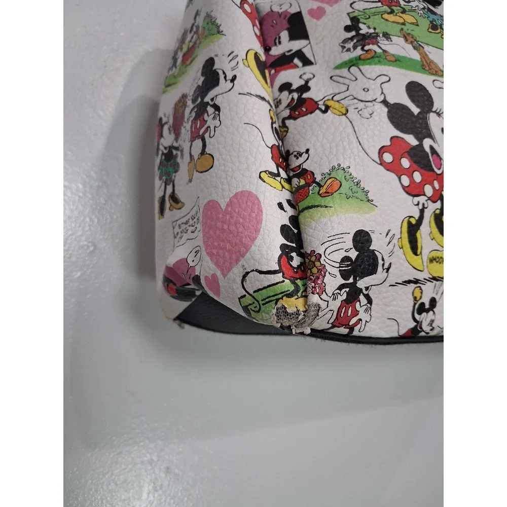 Disney Parks Mickey Minnie Mouse Comic Strip Satchel Bag White Multi F964-3476-9